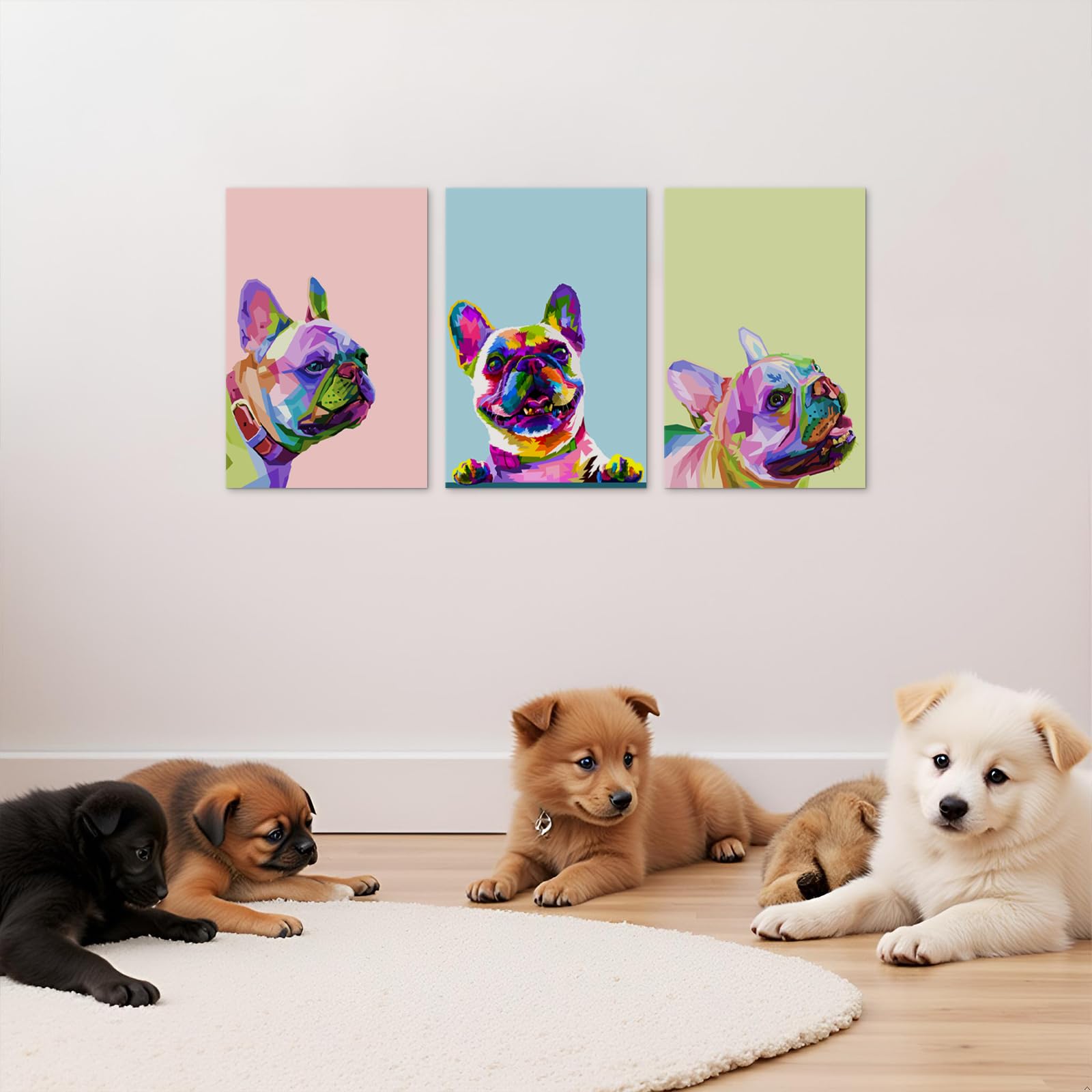 Spice Collection ウォールアート ブルドッグ Amazon.co.jp: 3ピース 犬の装飾 犬の壁アート フレンチブルドッグ